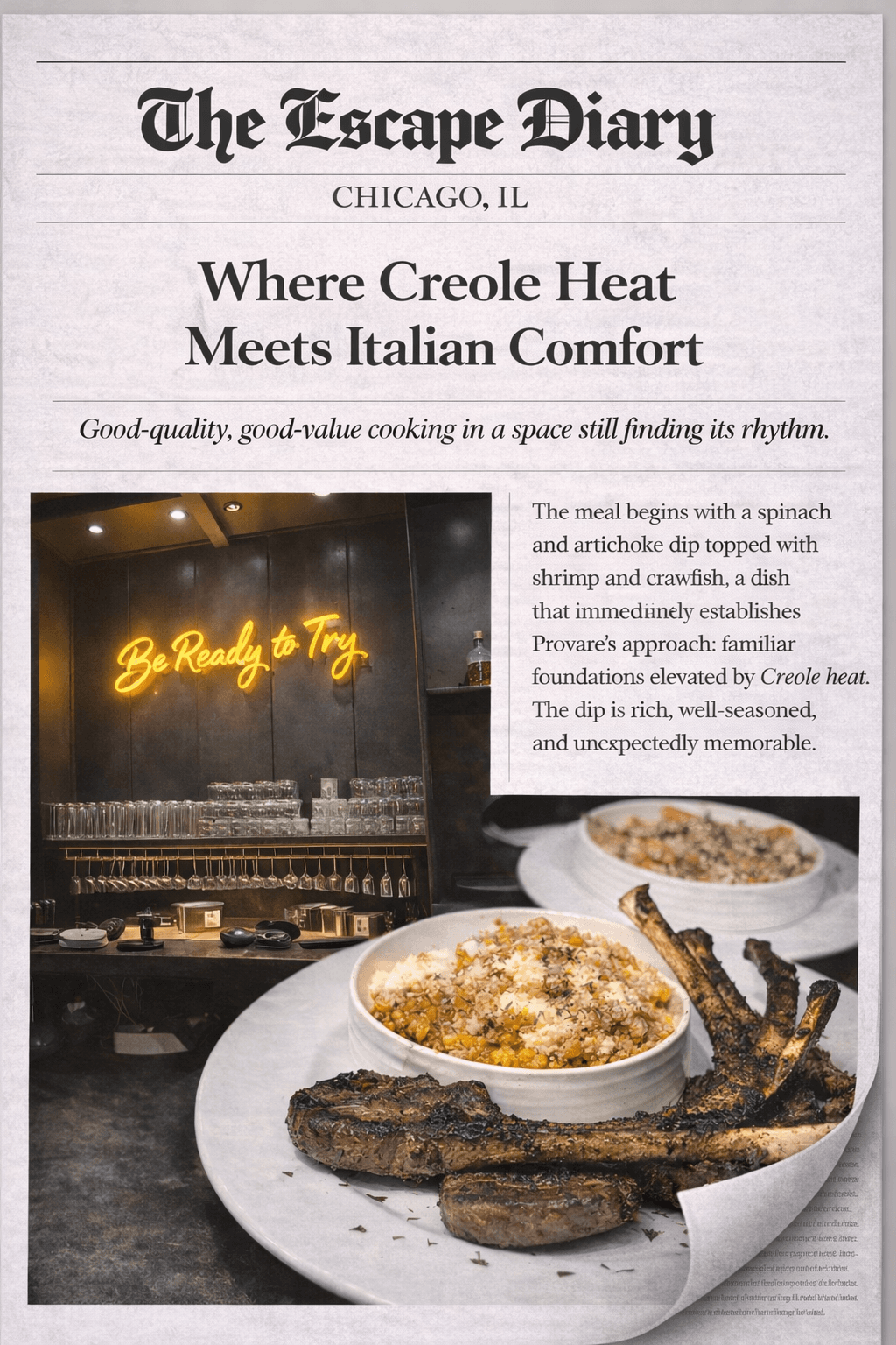 Creole heat meets Italian comfort